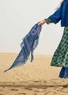 Sjal "Okinawa" i ull (ljus indigo En storlek )