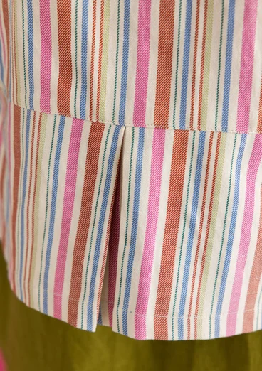 Vävd väst ”Esme” i bomull/lin - flerfärgad/randig