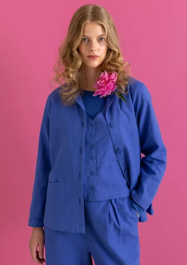 Vävd väst ”Esme” i bomull/lin - lupin