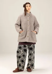 Mönstrade trikåbyxor "Taiyoko" i lyocell/elastan - svart