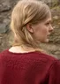 Stickad tröja "Hildur" i ull (granatäpple/melange XL)