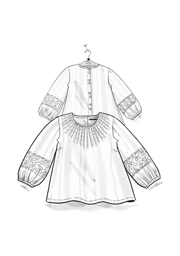 Blus "Melody" i ekologisk bomull/siden - rosa begonia