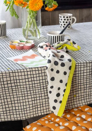 Kökshandduk "Play" i ekologisk bomull - fjäder