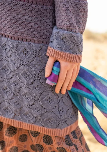 Långkofta "Chloe" i återvunnen bomull - gammelrosa