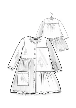 Artistblus "Azores" i lin - mörk indigo/multi