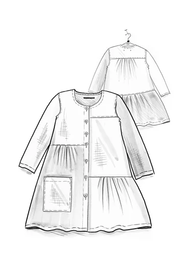 Artistblus "Azores" i lin - mörk indigo/multi