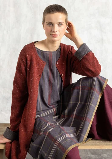 Vävd klänning "Kate" i ekologisk bomull - askgrå