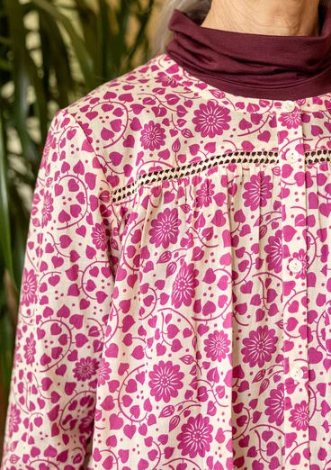 Blus "Marianne" i ekologisk bomull - rosa orkidé