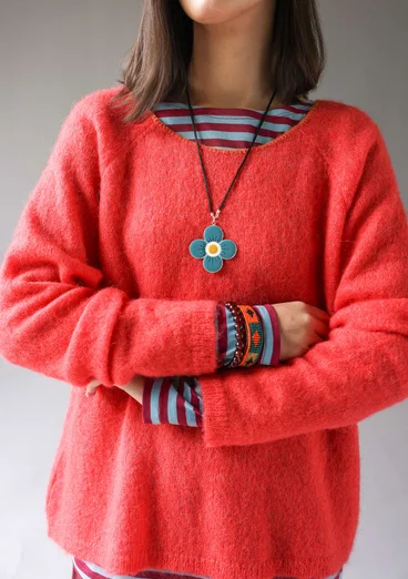 Tröja i alpackamix - korall