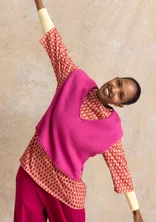 Stickad väst i ekologisk/återvunnen bomull - ljus cyklamen