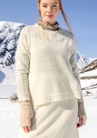 Torgvante "Forgetmenot" i alpackamix - kalksten/melange