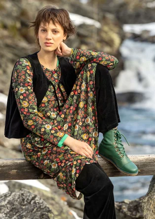 Velourbyxa "Nootka" i ekologisk bomull/återvunnen polyester - svart