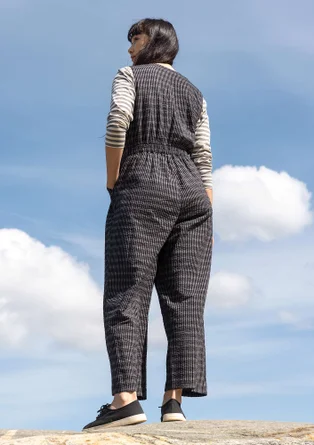 Vävd byxdress "Wavy" i ekologisk bomull - svart