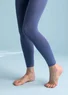 Enfärgade leggings i återvunnen polyamid (bergsblå S/M)