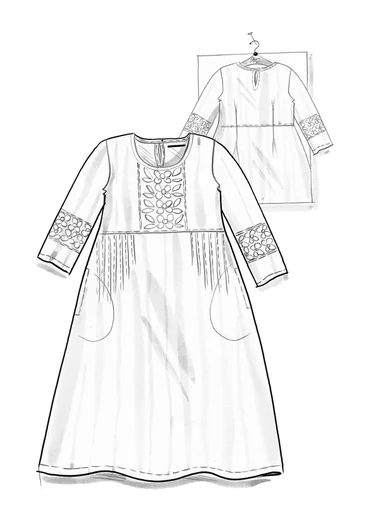 Vävd klänning "Melody" i ekologisk bomull/siden - rosa begonia