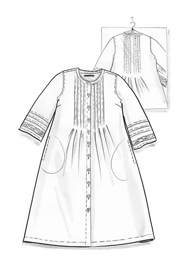 Vävd klänning "Sand" i ekologisk bomull/lin - svart