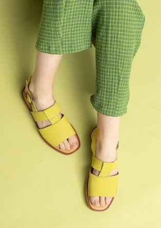 Sandal i nubuck - limegrön