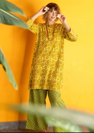 Stickad tunika "Heera" i ekologisk bomull - mango