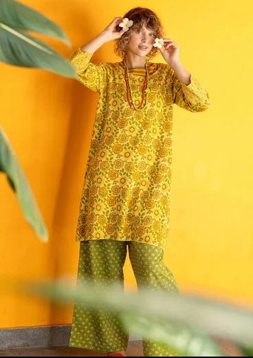 Stickad tunika "Heera" i ekologisk bomull - mango