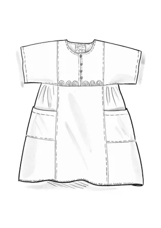 Vävd klänning "Reflexions" i ekologisk bomull - malakit