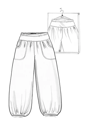 Trikåbyxa i ekologisk bomull/elastan - svart