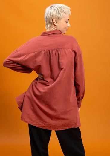 Vävd skjorta "Camille" i ekologisk bomull/lin - gnejs