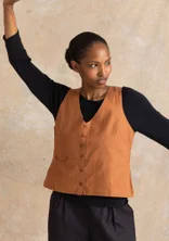 Vävd väst ”Esme” i bomull/lin - ekollon