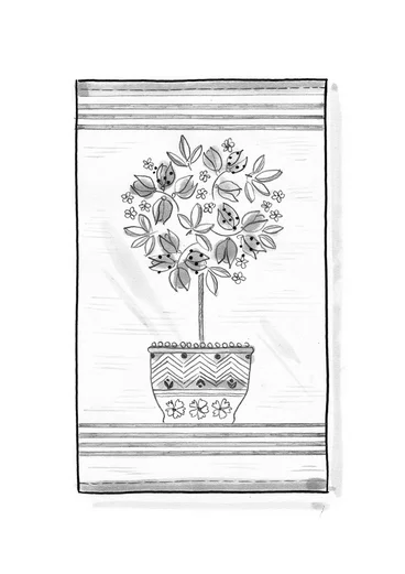 Matta "Lemon tree" i ekologisk bomull - jade