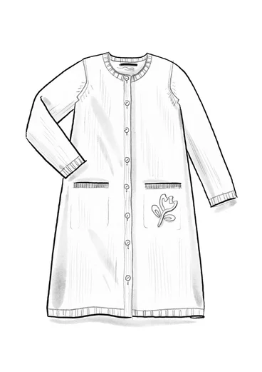 Långkofta "Tulipe" i alpackamix - mörk askgrå