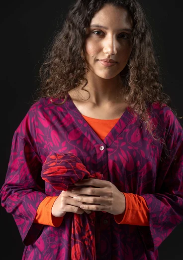 Vävd klänning "Kelly" i ekologisk bomull - allium/mönstrad