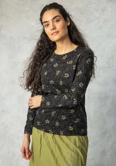 Top " Amandine" i ekologisk bomull/modal - svart