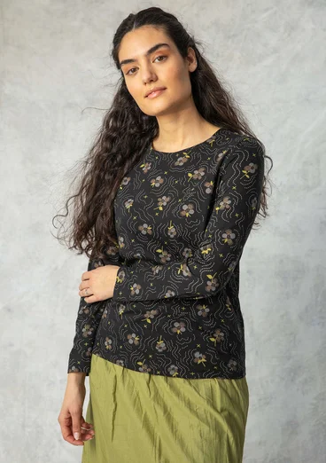 Top " Amandine" i ekologisk bomull/modal - svart