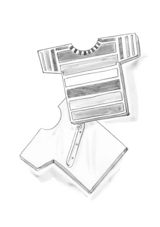 Brosch "T-shirt" i silver - silver