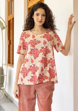 Trikå top "Rema" i ekologisk bomull - ostron