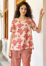 Trikå top "Rema" i ekologisk bomull - ostron