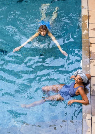 Baddräkt "Bow" i polyamide/elastan - svart