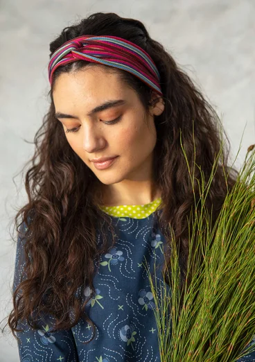 Stickat skärp "Andes" i ekologisk/återvunnen bomull - flerfärgad