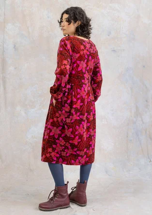Velourklänning "Cornus" i ekologisk bomull/återvunnen polyester - rödbeta