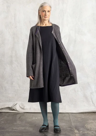 Långkofta i lammullsmix - askgrå/melange