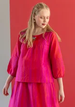 Blus "Melody" i ekologisk bomull/siden - rosa begonia