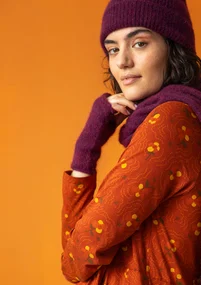 Torgvante i alpackamix - aubergine/melange