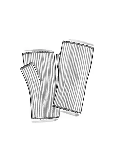 Torgvante i lammull/ekologisk och återvunnen bomull - rödkål/cerise