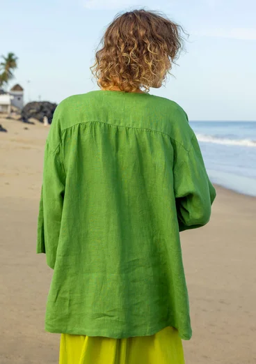 Vävd jacka i lin - koriander