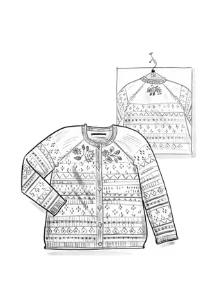 Kofta "Louise" i ullmix - mörk choklad