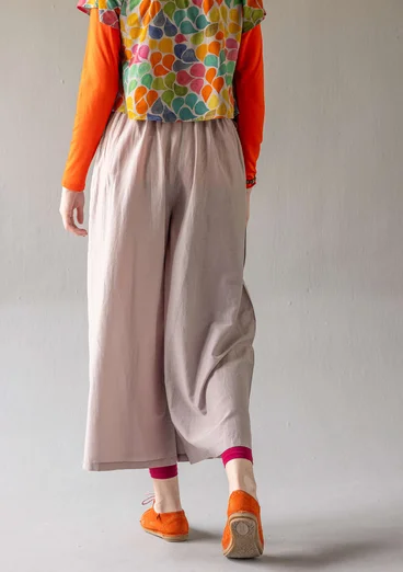 Vävd byxa "Paris" i ekologisk bomull/siden - duvgrå