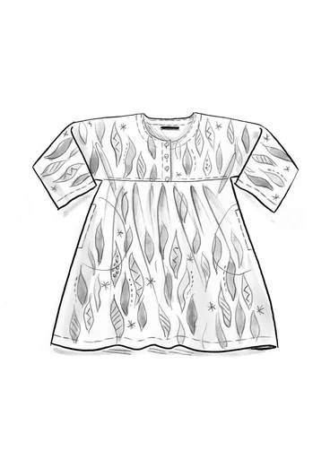 Vävd klänning "Marie" i ekologisk bomull/siden - indigofera/mönstrad