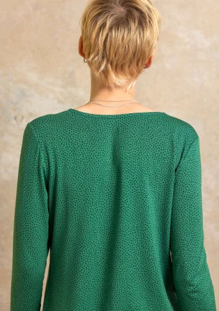 Trikåtop ”Bianca” i lyocell/elastan - mörk smaragd/mönstrad