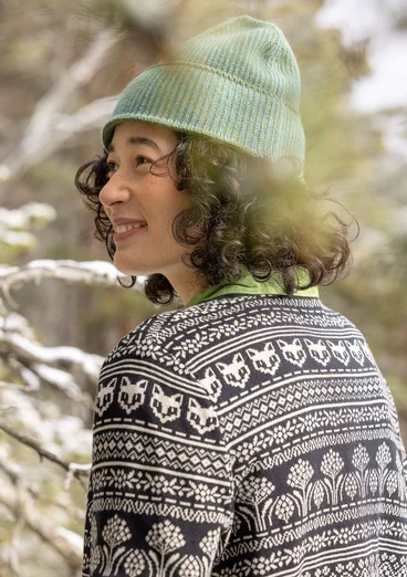 Kofta "Canwood" i ekologisk/återvunnen bomull - svart