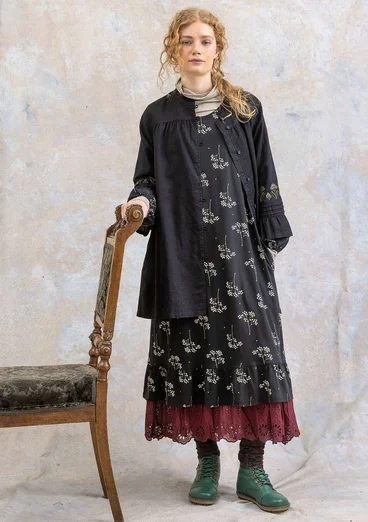 Vävd tunika "Kiruna" i ekologisk bomull/lin - svart