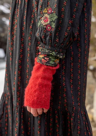 Vävd klänning "Glimra" i ekologisk bomull - svart